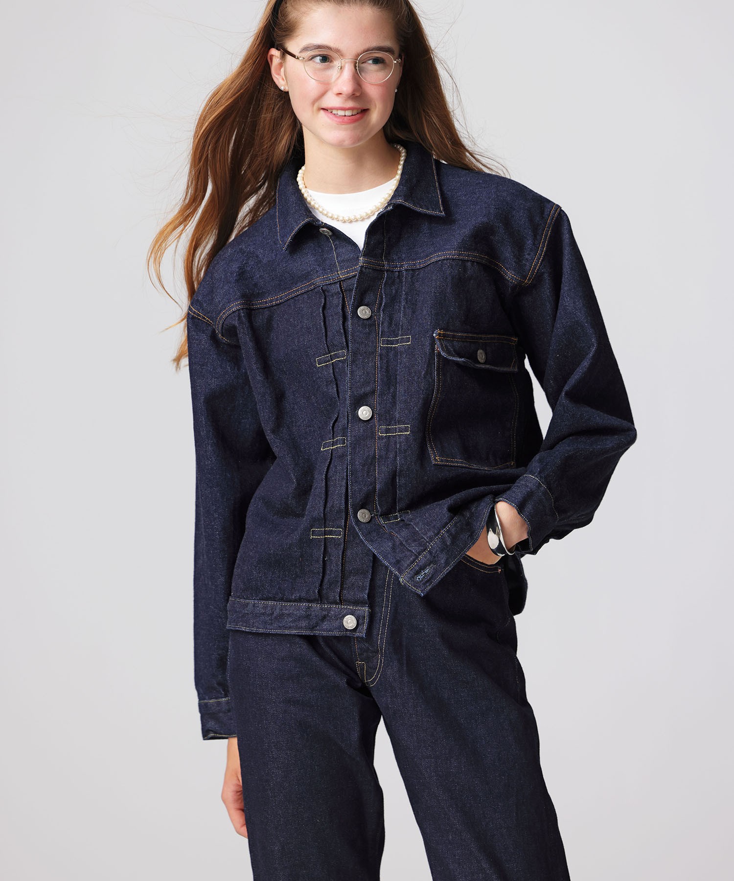 LENO BRENDA BIG TRUCKER JACKET サイズ1 別注 黒 BRENDA
