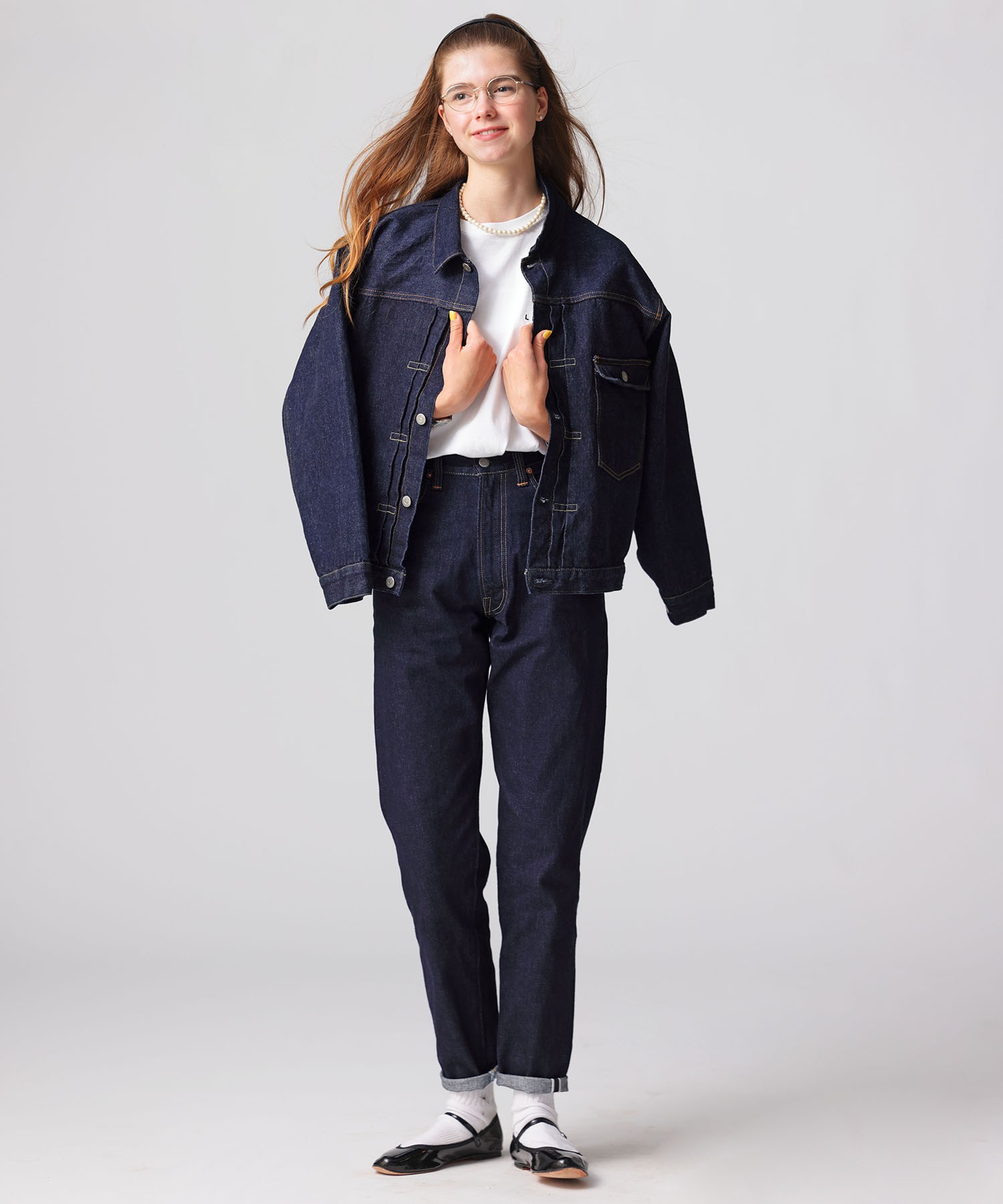 LENO (リノ) LUCY HIGH WAIST TAPERED JEANS FADE INDIGO
