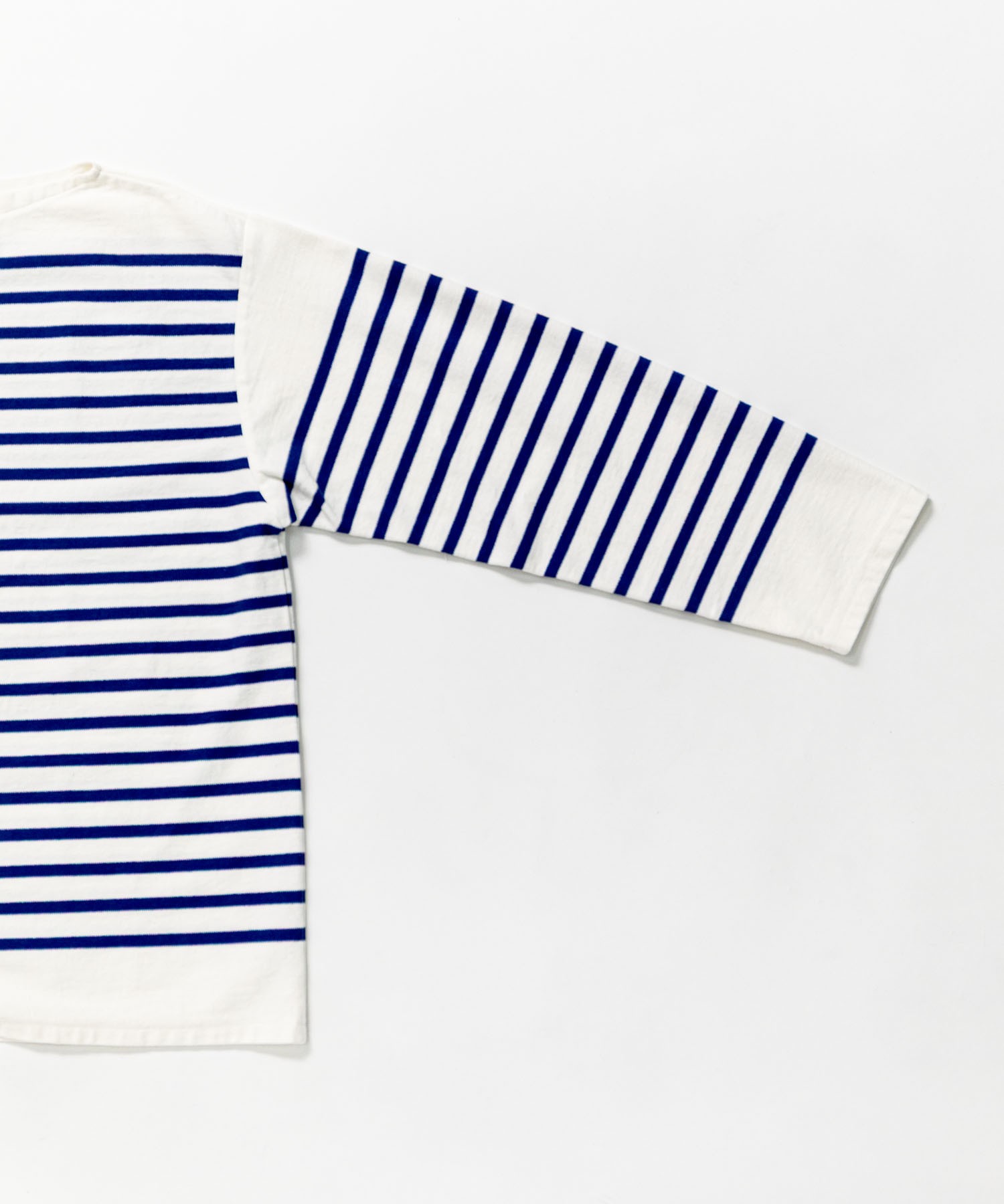 タグ付 LENO 白×紺 長袖 バスクシャツ ボーダー トップス LENO BASQUE SHIRT size 2 striped Long-sleeved T-shirt White