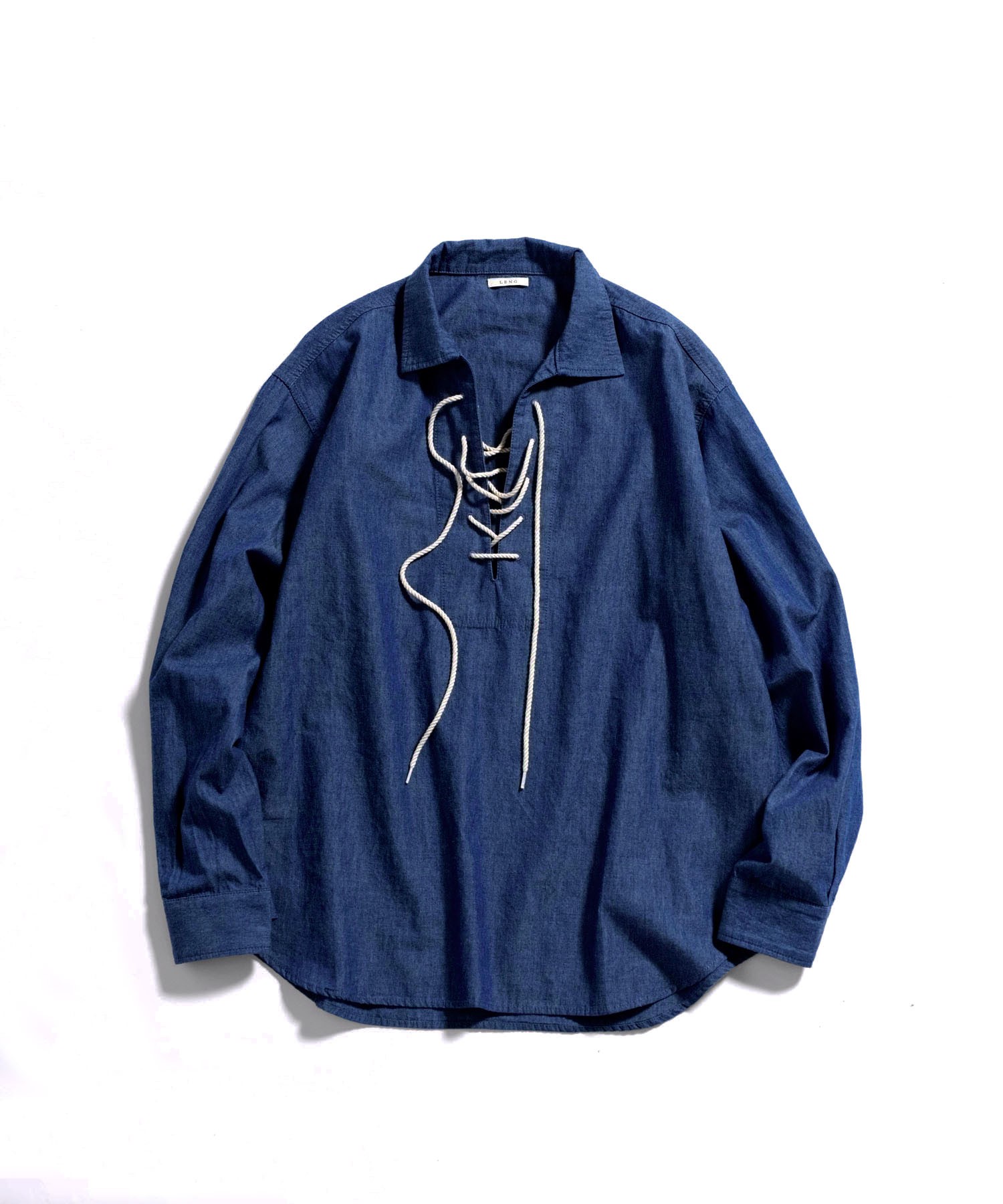 リノ(CLUÉL Collaboration) CHAMBRAY COAT LENO OFFICIAL WEBSITE / 【CLUÉL Collaboration】CHAMBRAY PULLOVER