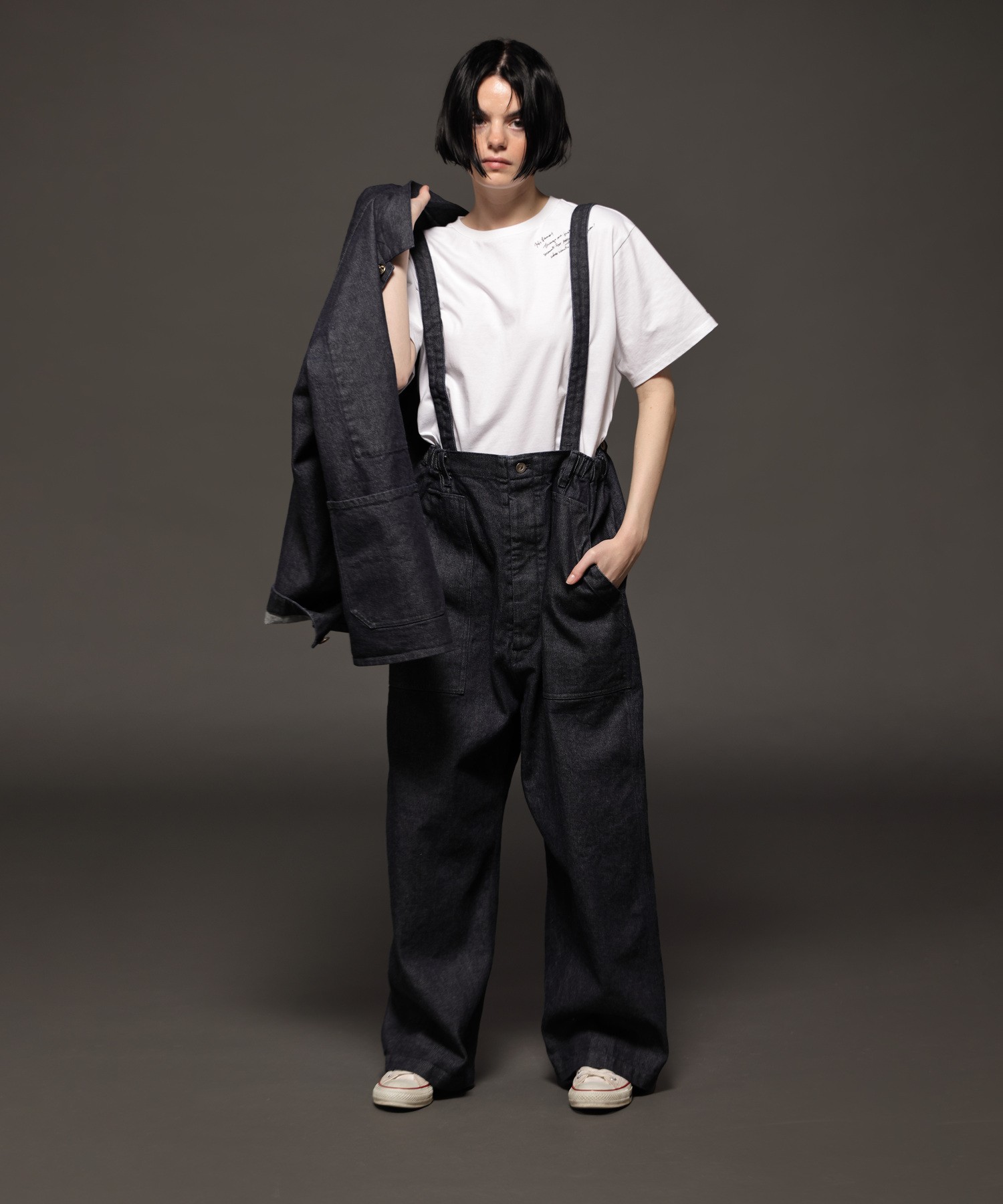 LENO オリーブ サロペット LENO リノ コットン ベイカー サロペット “BAKER SALOPETTE FADE