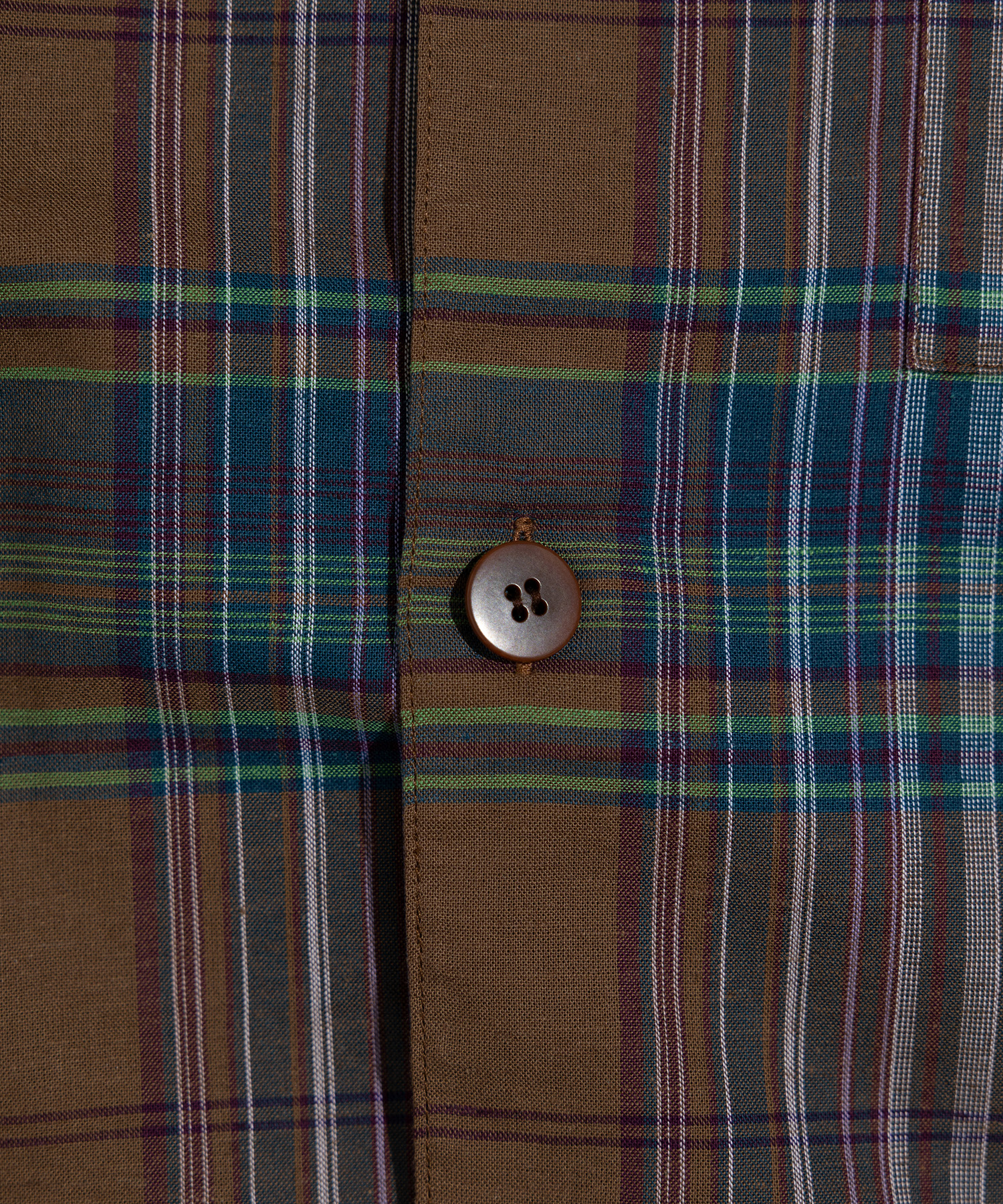 DARK MADRAS CHECK OPEN COLLAR SHIRTS