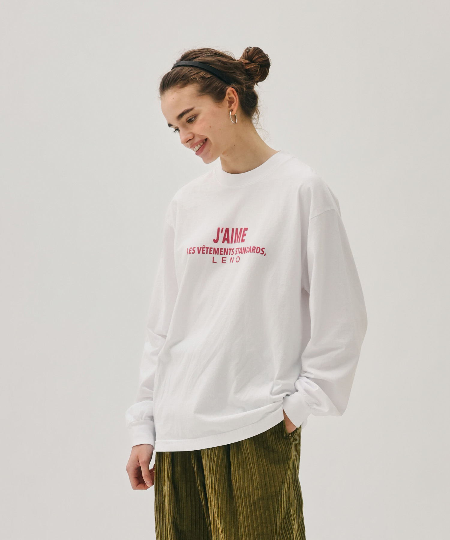 PRINT LONG SLEEVES T-SHIRT【J'AIME】