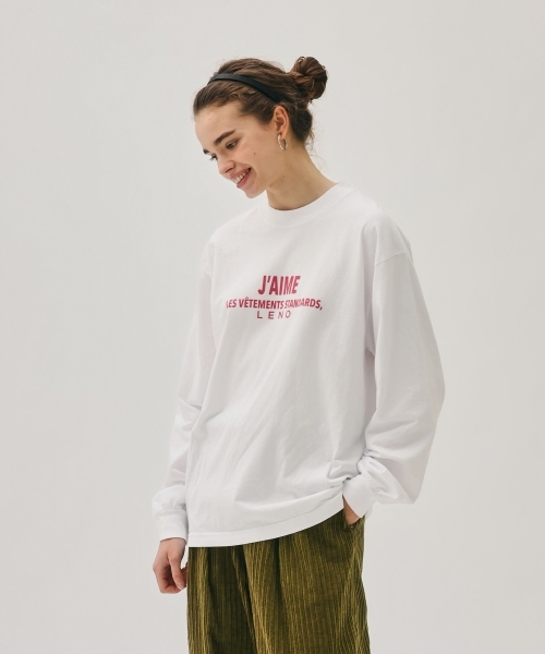 PRINT LONG SLEEVES T-SHIRT【J'AIME】