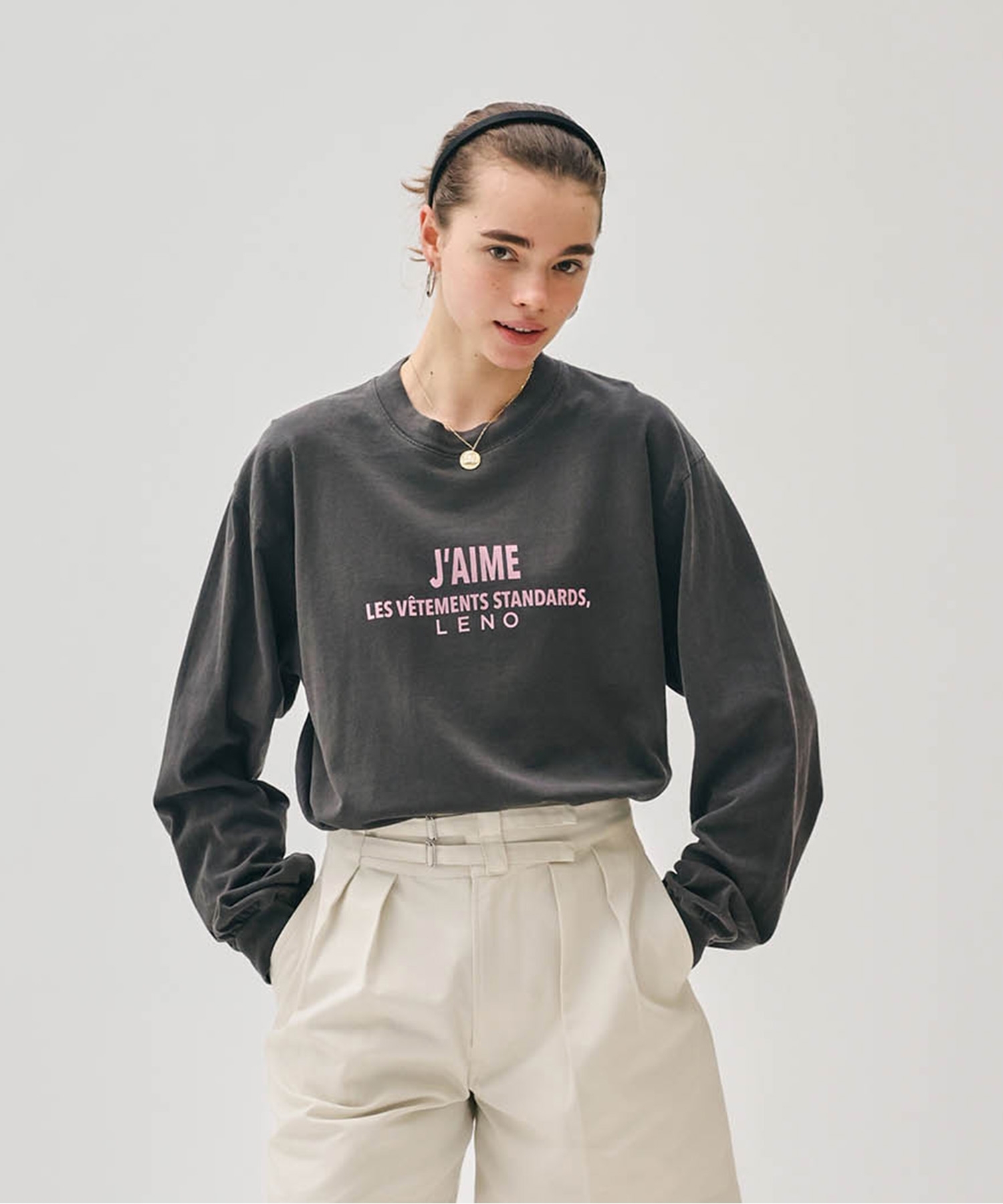 PRINT LONG SLEEVES T-SHIRT【J'AIME】