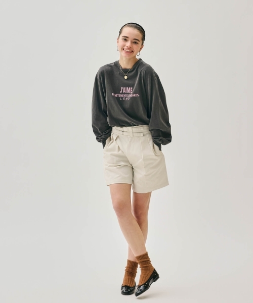 PRINT LONG SLEEVES T-SHIRT【J'AIME】