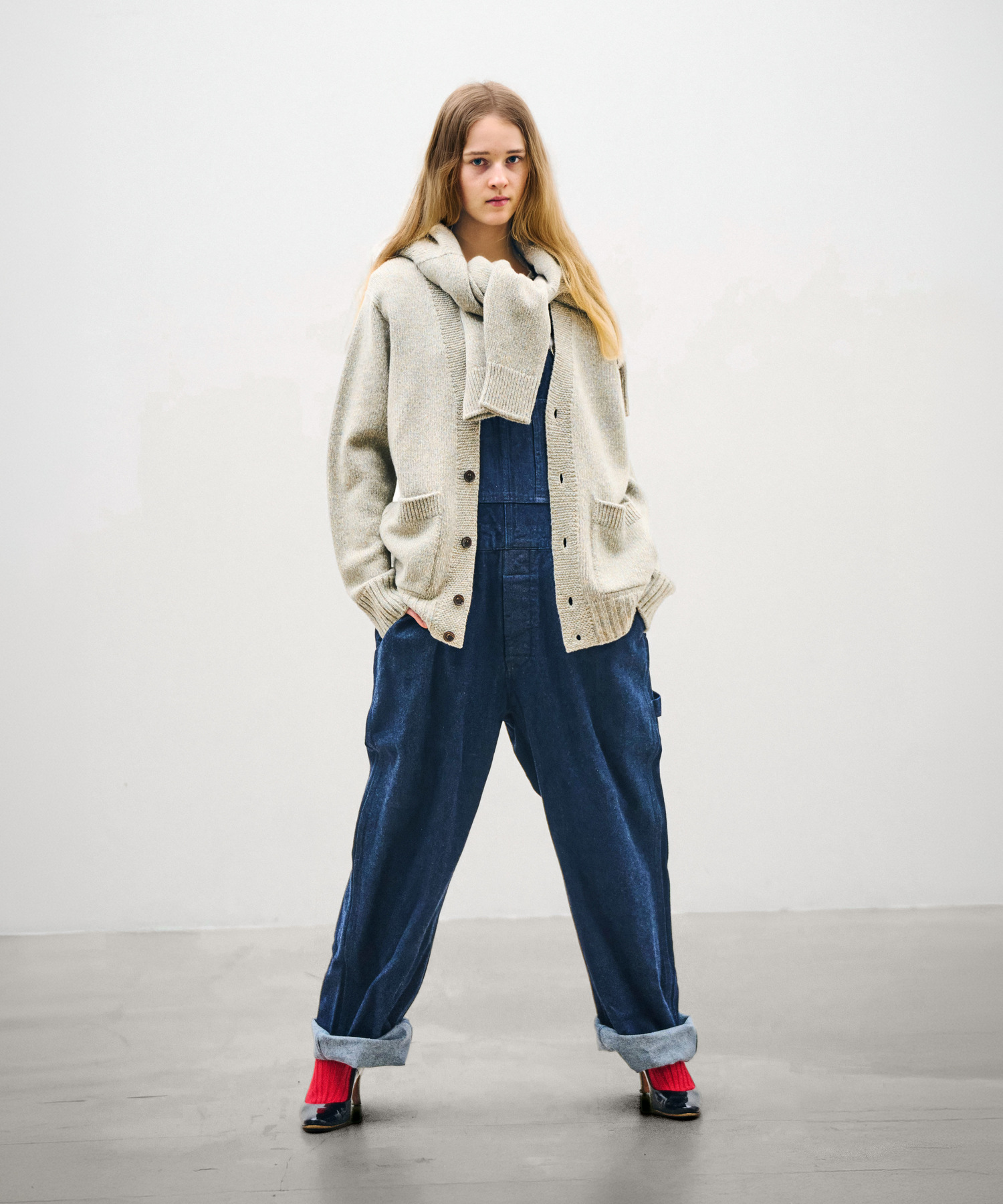 EXTRA FINE LAMB MELANGE CARDIGAN [UNISEX]