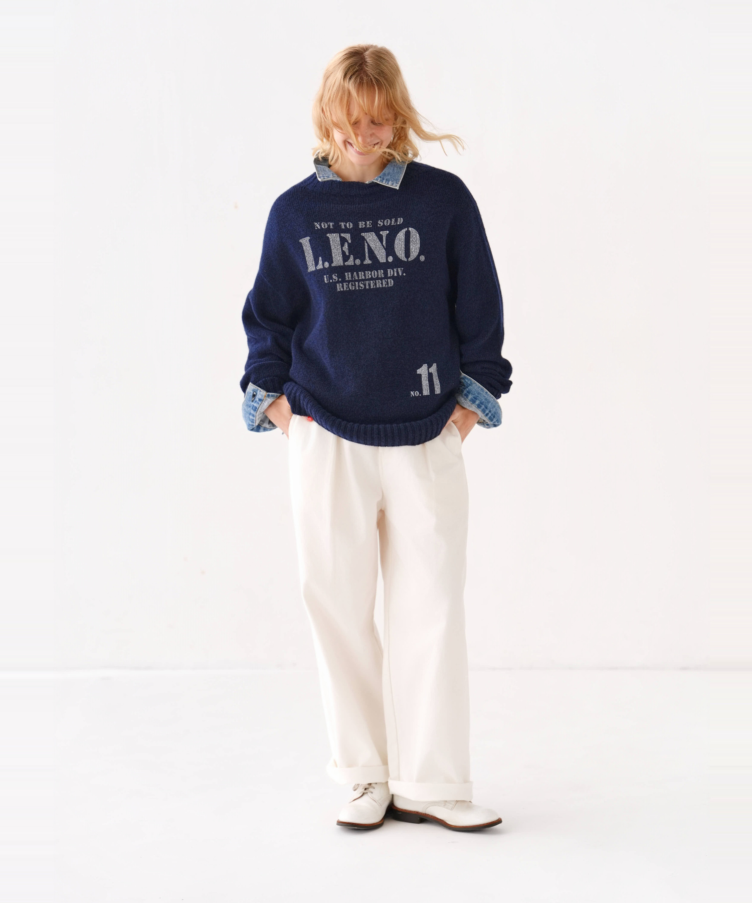 [CLUÉL CAPSULE COLLECTION] EXTRA FINE LAMB PRINTED KNIT