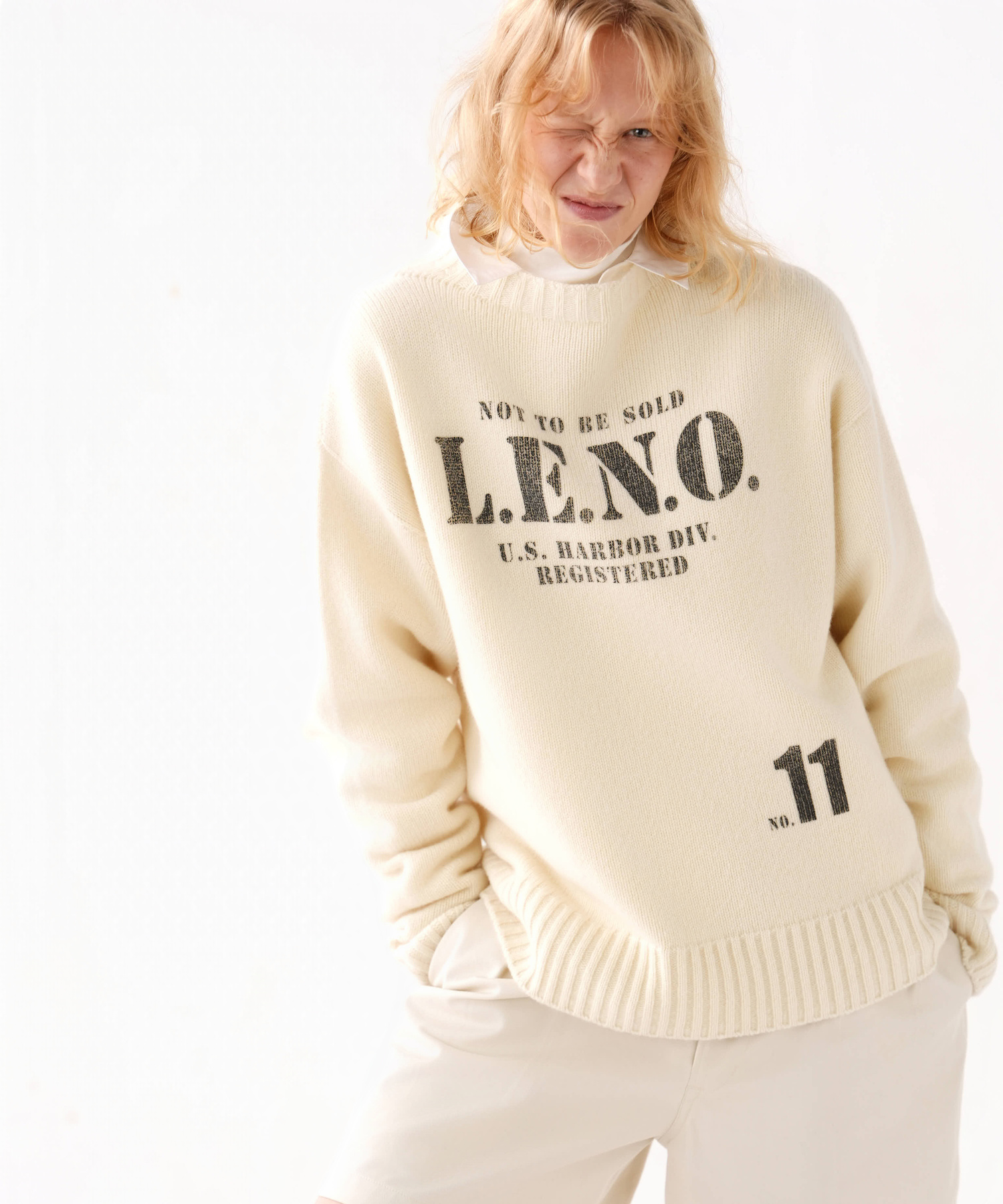 [CLUÉL CAPSULE COLLECTION] EXTRA FINE LAMB PRINTED KNIT
