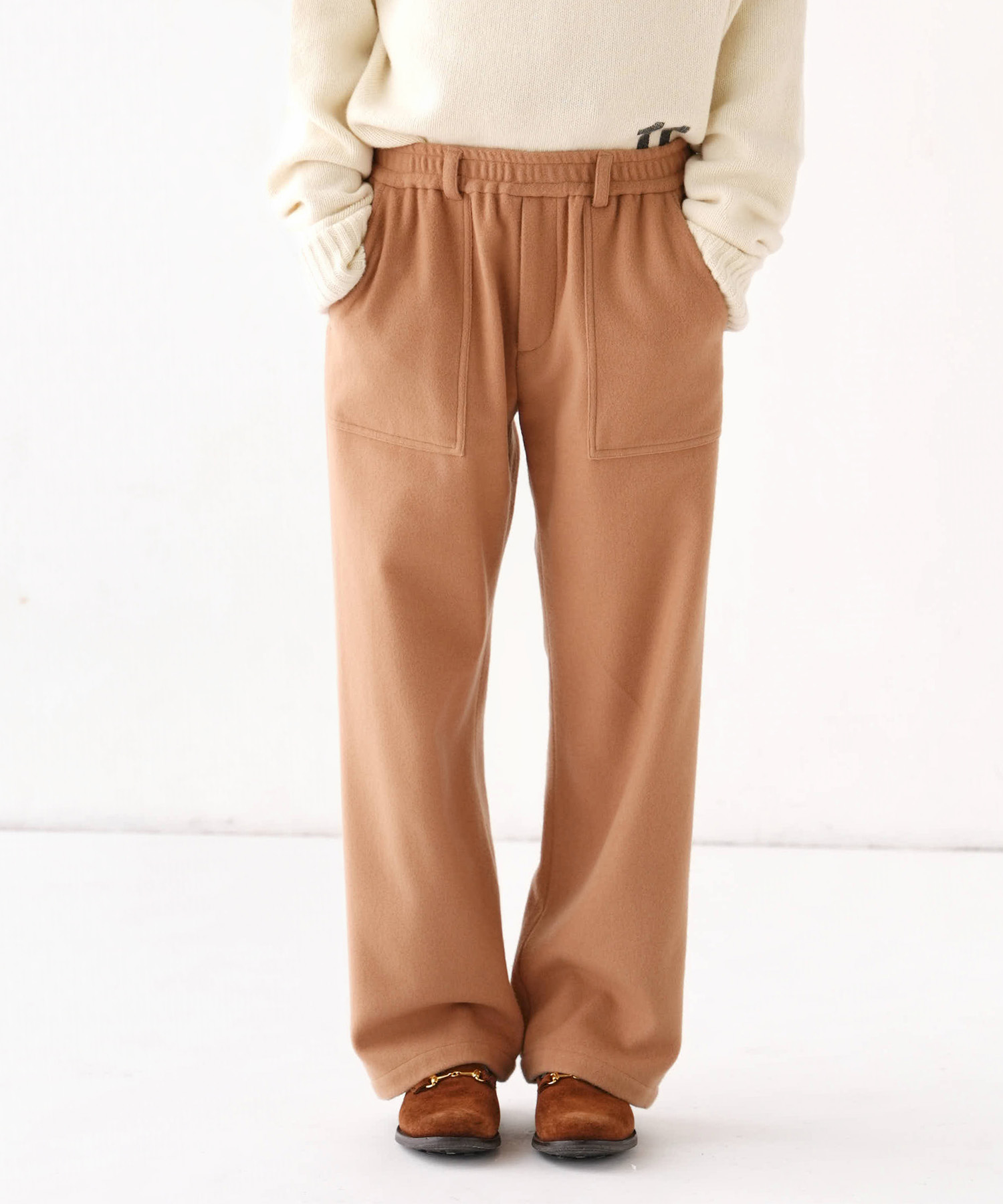 [CLUÉL CAPSULE  COLLECTION]  SUPER110'S MELTON EASY TROUSERS [UNISEX]