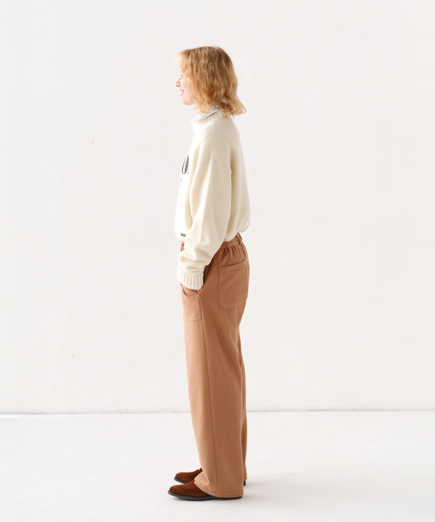 [CLUÉL CAPSULE  COLLECTION]  SUPER110'S MELTON EASY TROUSERS [UNISEX]