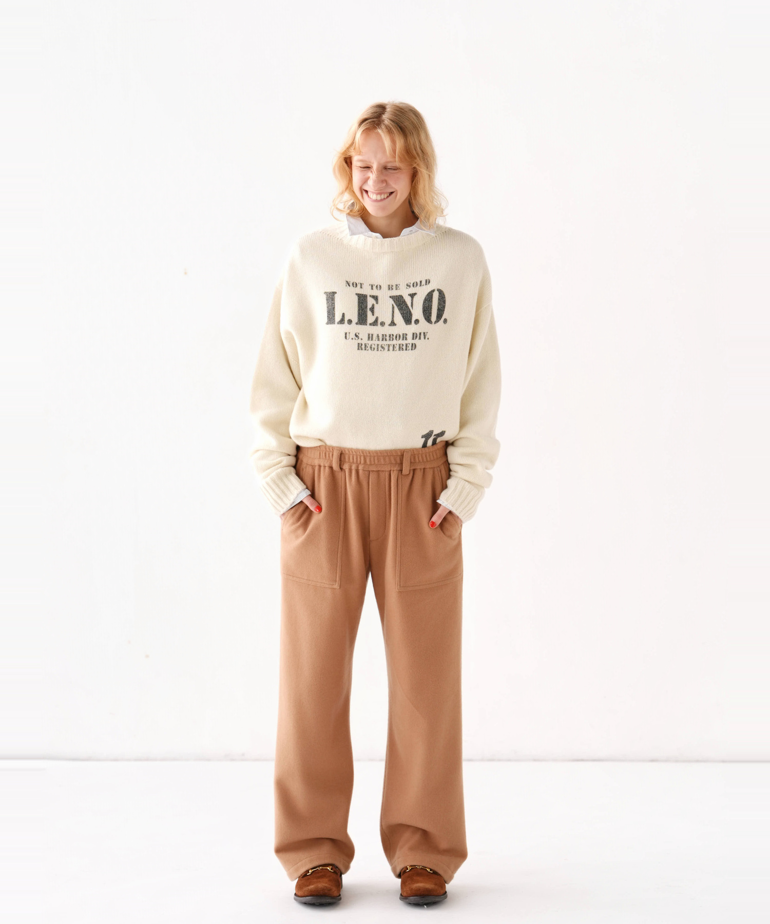 SUPER110'S MELTON EASY TROUSERS