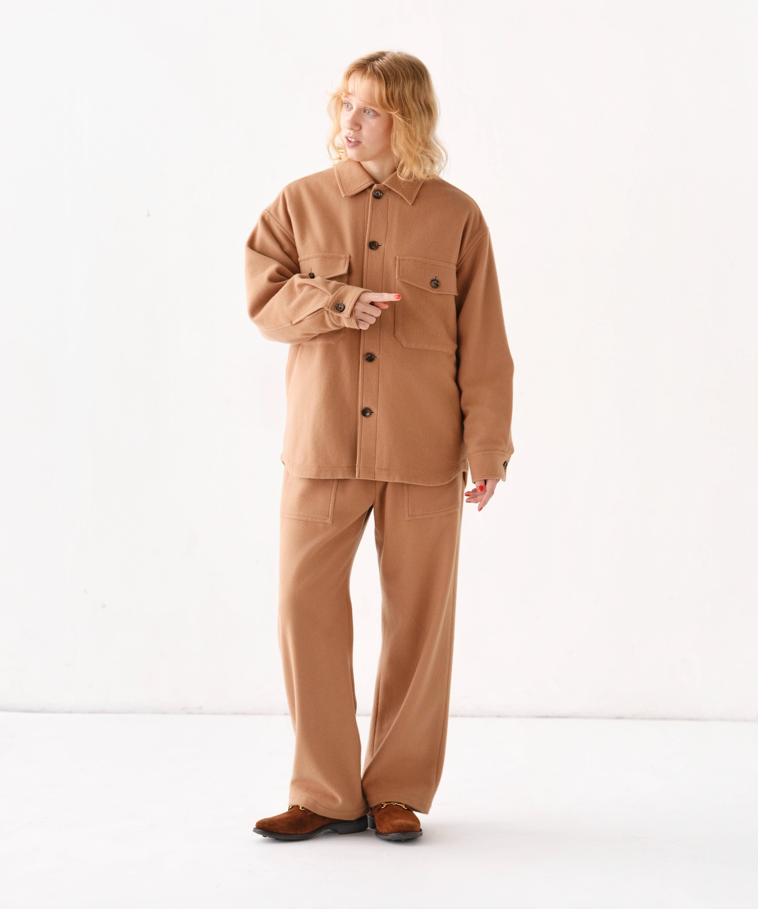 [CLUÉL CAPSULE  COLLECTION]  SUPER110'S MELTON EASY TROUSERS [UNISEX]