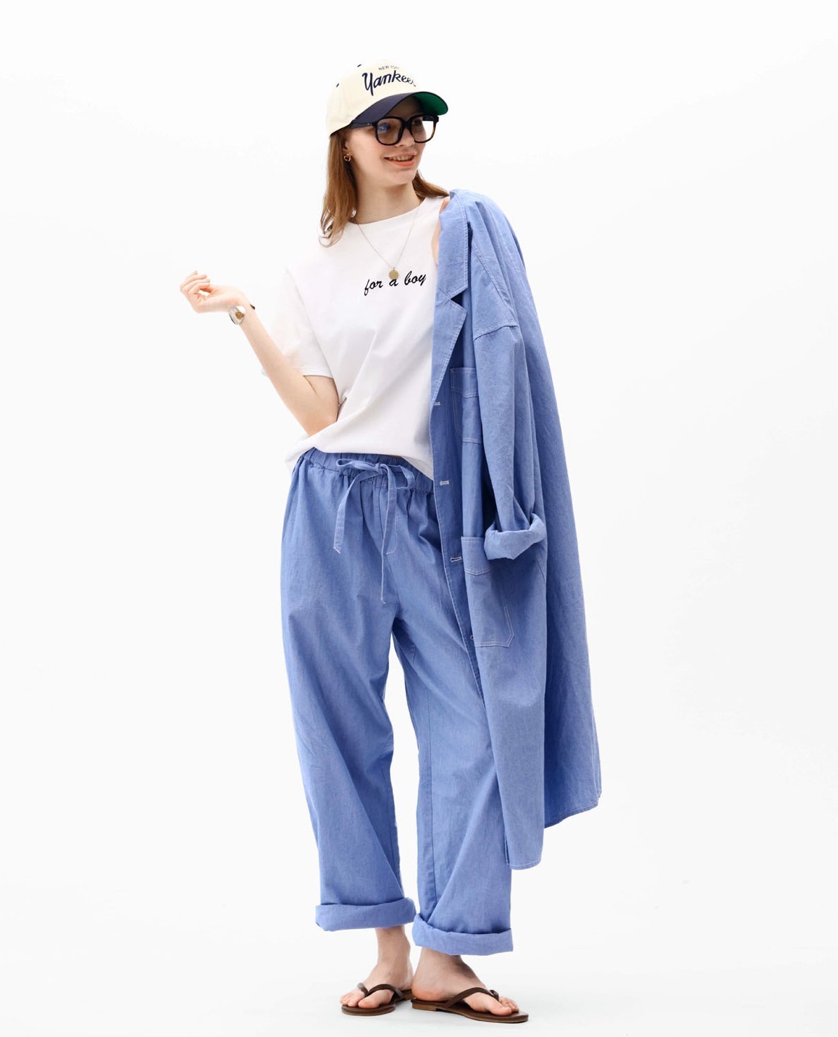 【CLUÉL Collaboration】CHAMBRAY EASY PANTS