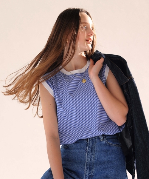 【CLUÉL】THIN BORDER FRENCH T-SHIRT