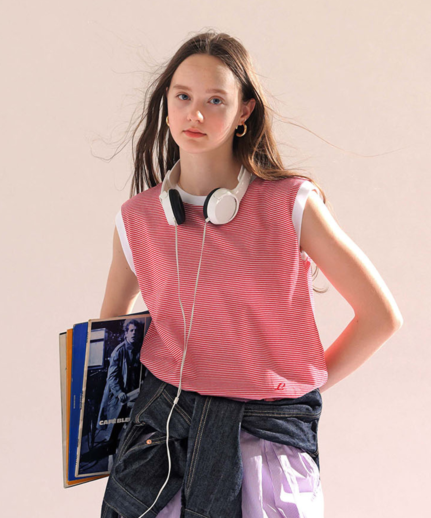 【CLUÉL】THIN BORDER FRENCH T-SHIRT