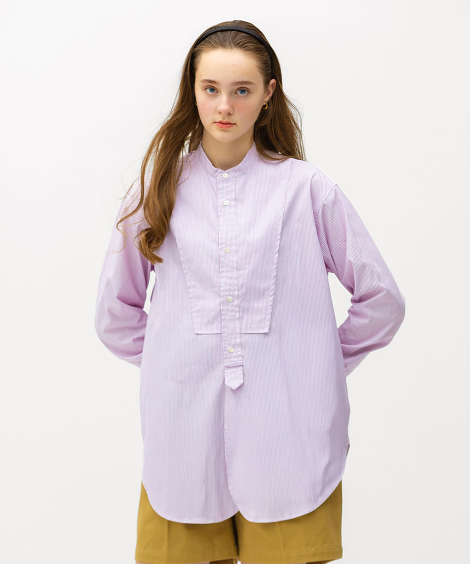  CANDY STRIPE BAND COLLAR  SHIRTS