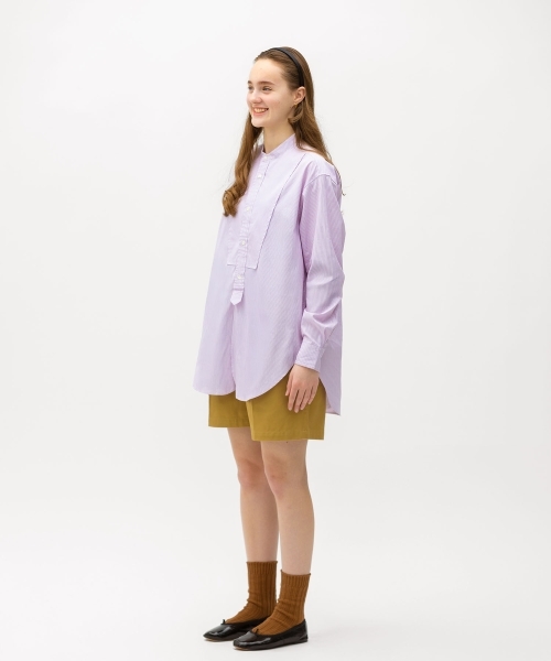  CANDY STRIPE BAND COLLAR  SHIRTS