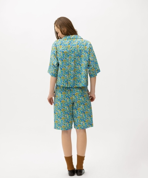 【LIBERTY PRINT】 OPEN COLLAR SHIRTS