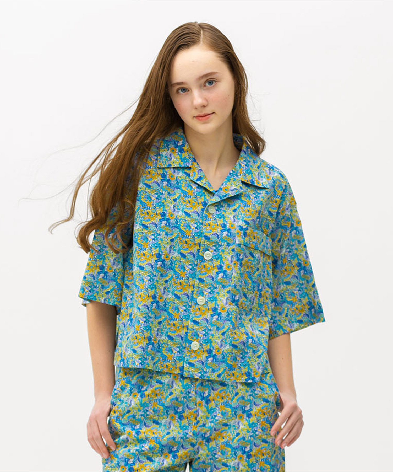 【LIBERTY PRINT】 OPEN COLLAR SHIRTS