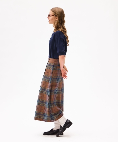 DARK MADRAS CHECK LAPP SKIRT