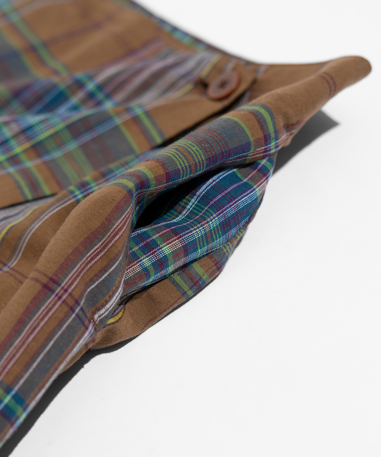 DARK MADRAS CHECK WRAP SKIRT