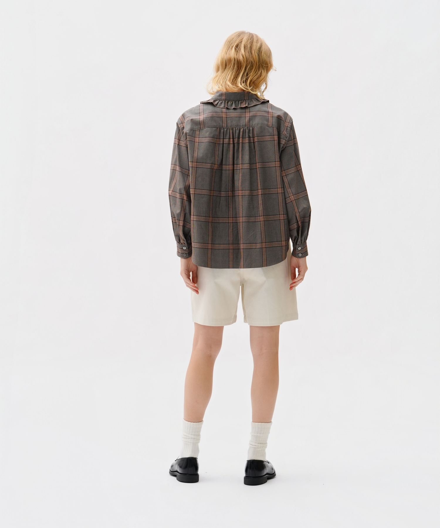 TUCKED PLEATS COLLAR BLOUSE with MIYAKO TAKAYAMA