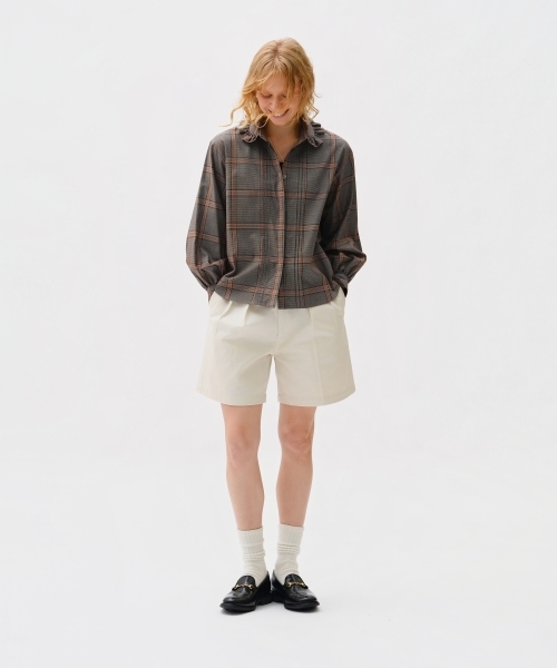 TUCKED PLEATS COLLAR BLOUSE with MIYAKO TAKAYAMA