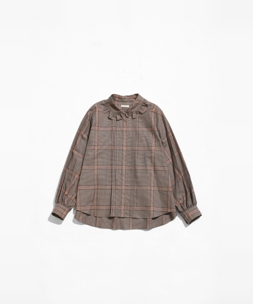 TUCKED PLEATS COLLAR BLOUSE with MIYAKO TAKAYAMA