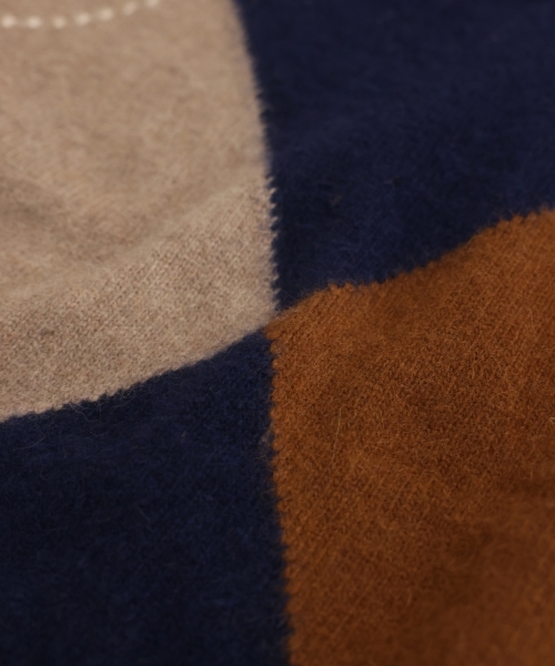 BIG ARGYLE BRUSHED KNIT