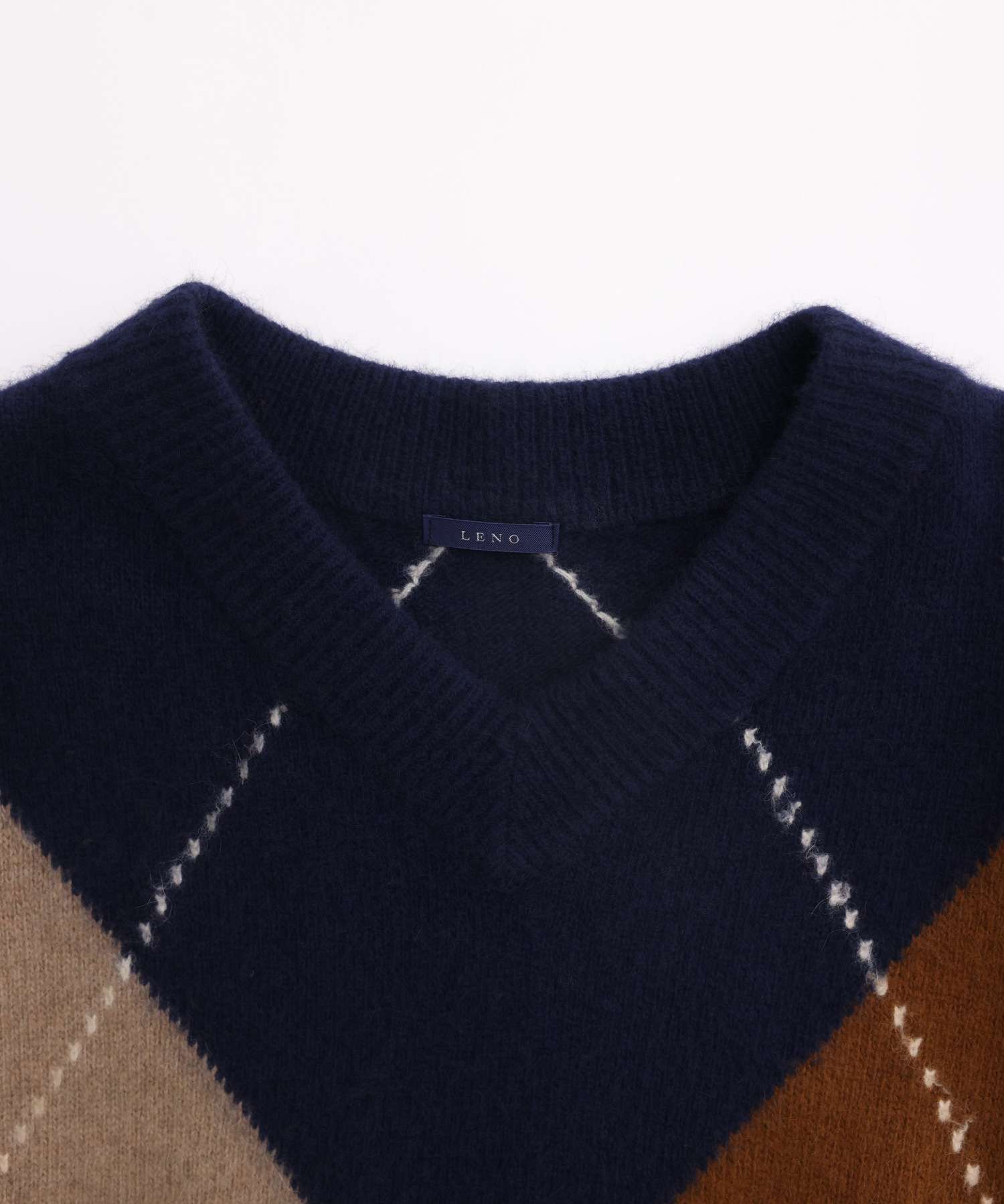 BIG ARGYLE BRUSHED KNIT