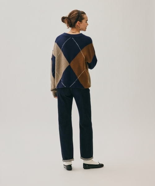 BIG ARGYLE BRUSHED KNIT