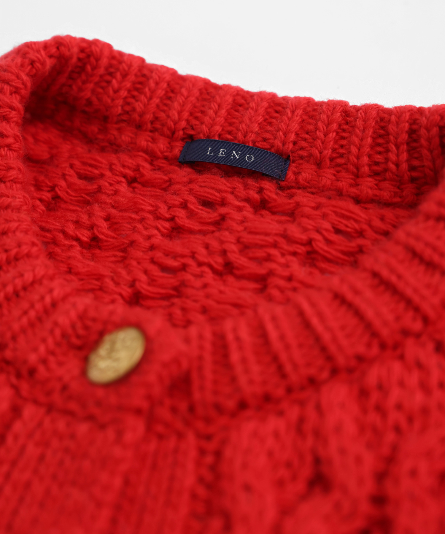ARAN KNIT CREW NECK CARDIGAN