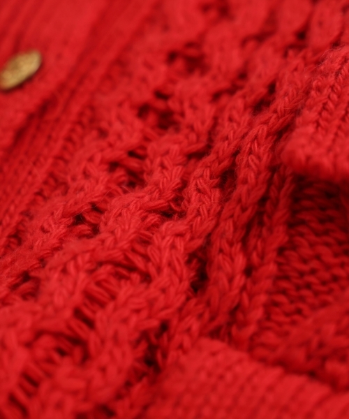 ARAN KNIT CREW NECK CARDIGAN