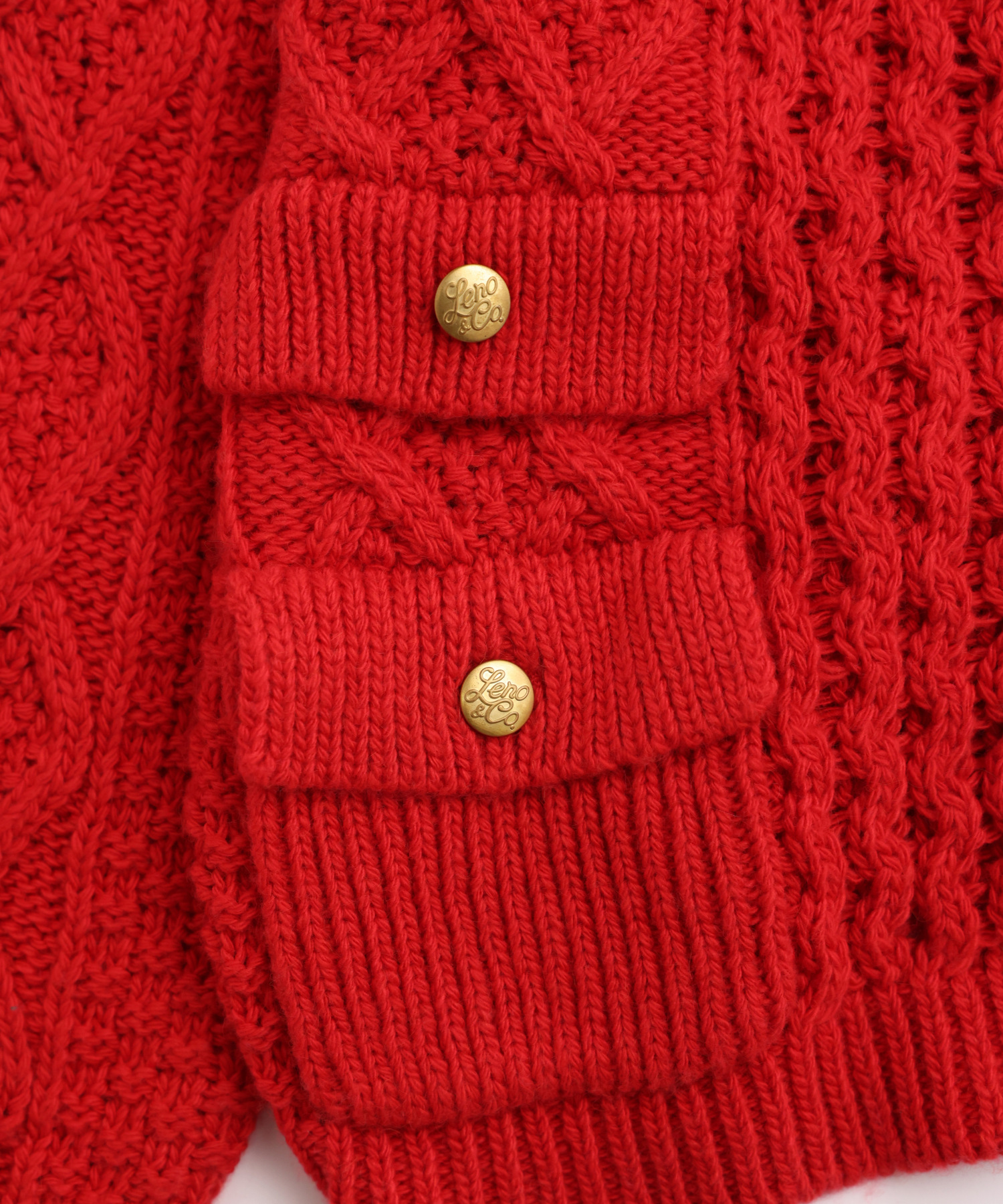 ARAN KNIT CREW NECK CARDIGAN