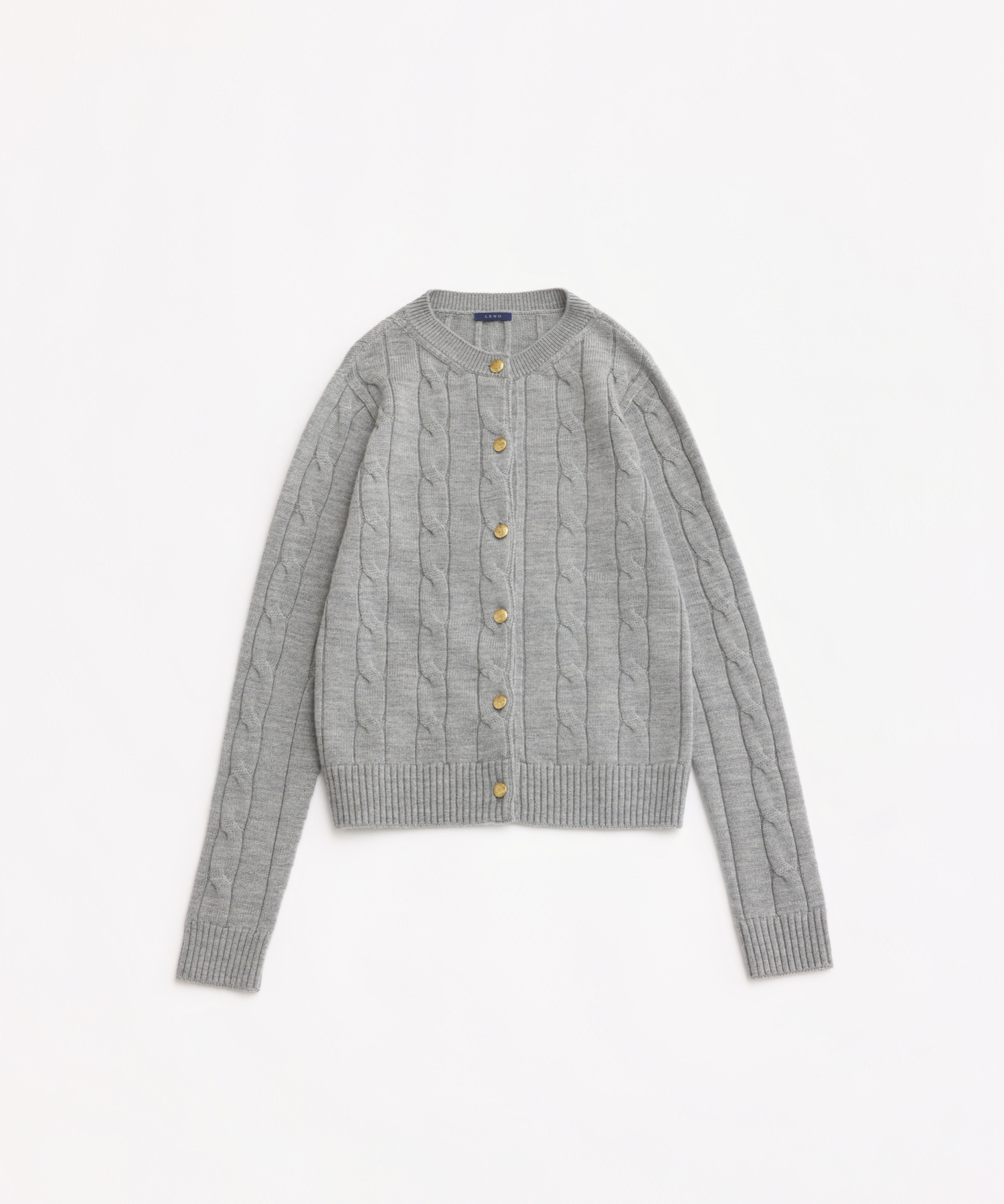 CABLE PATTERN CREW CARDIGAN