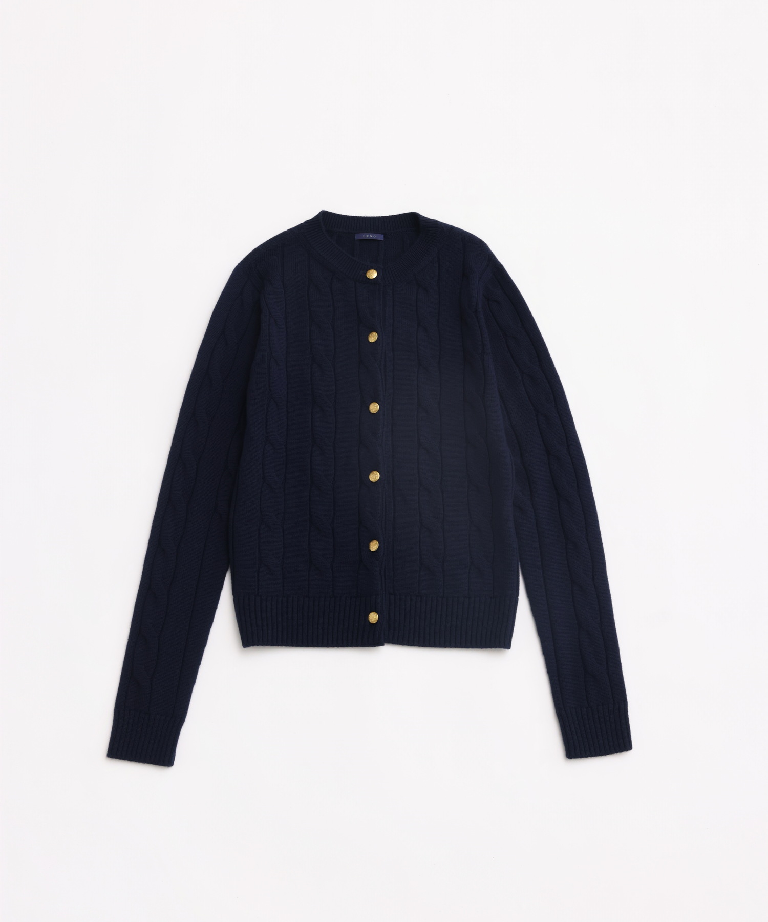 CABLE PATTERN CREW CARDIGAN