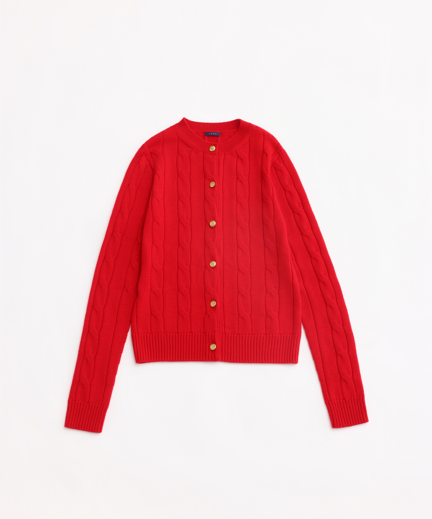 CABLE PATTERN CREW CARDIGAN