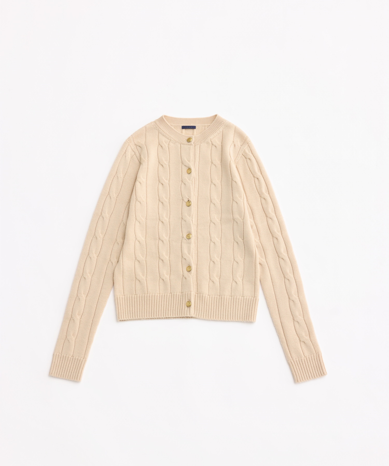 CABLE PATTERN CREW CARDIGAN