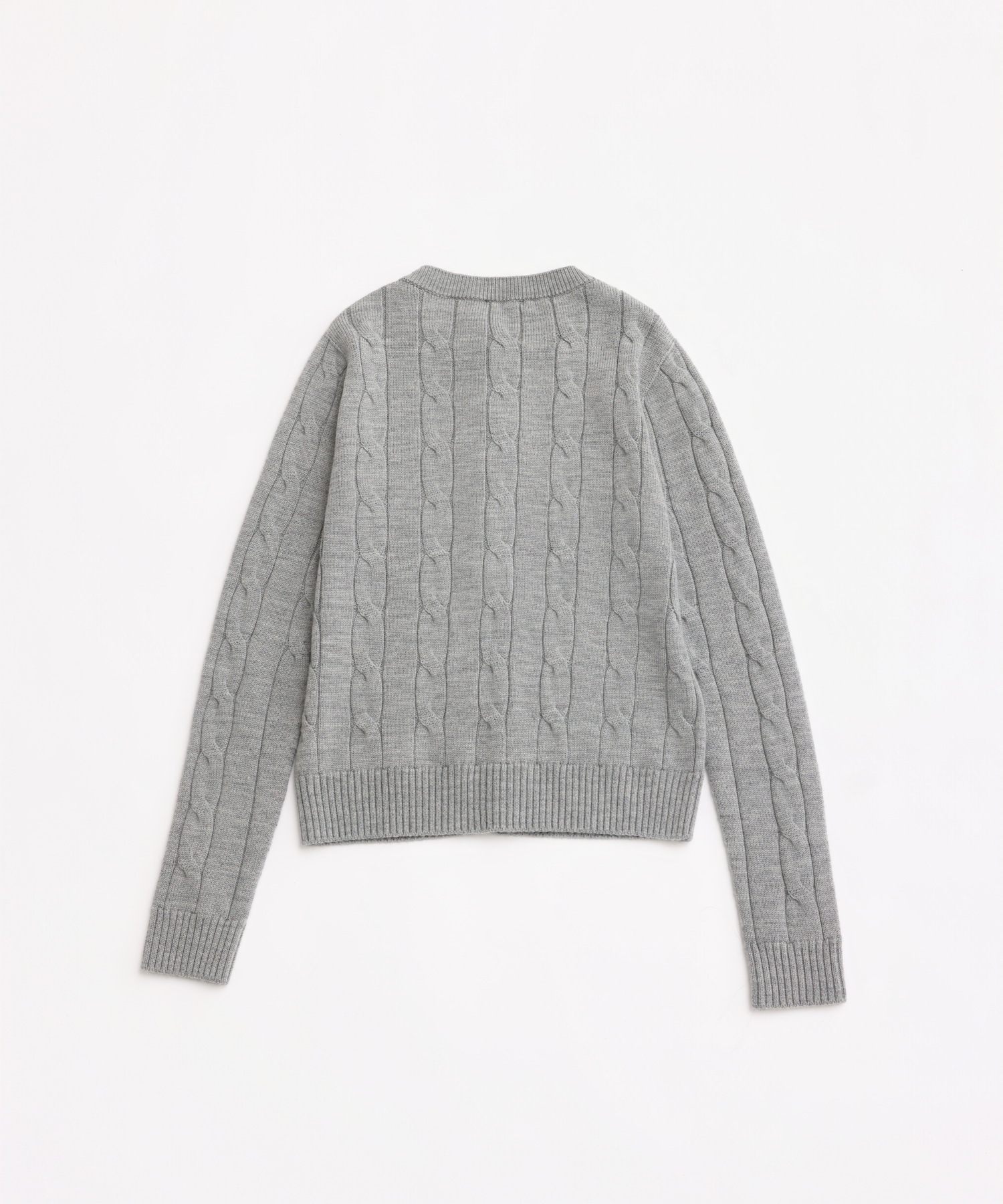 CABLE PATTERN CREW CARDIGAN