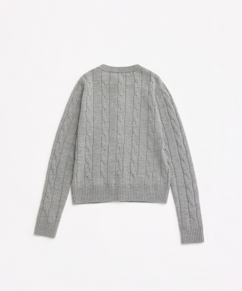 CABLE PATTERN CREW CARDIGAN