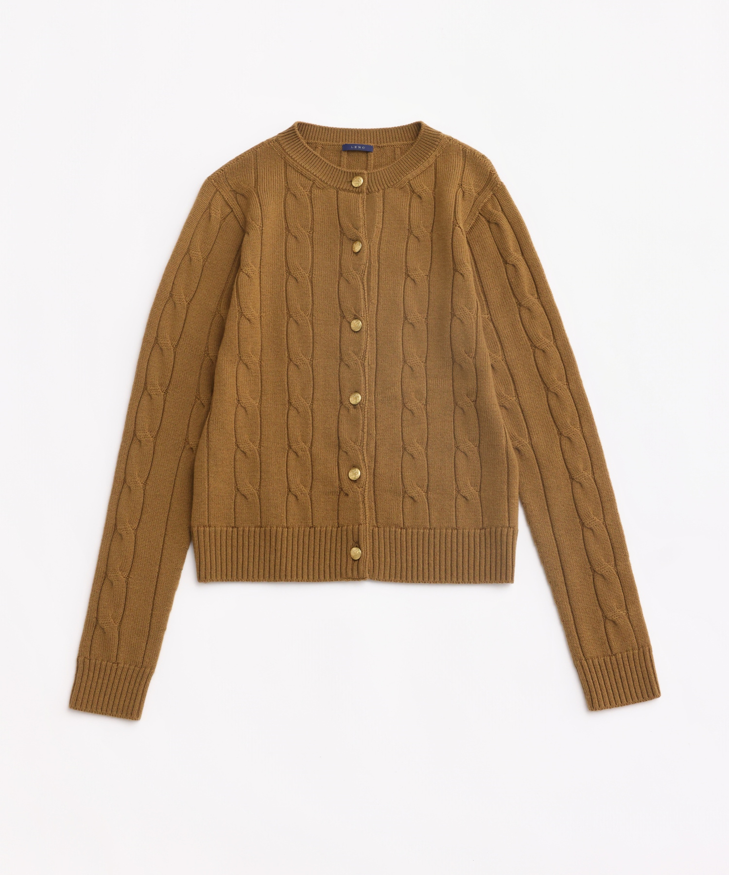 CABLE PATTERN CREW CARDIGAN