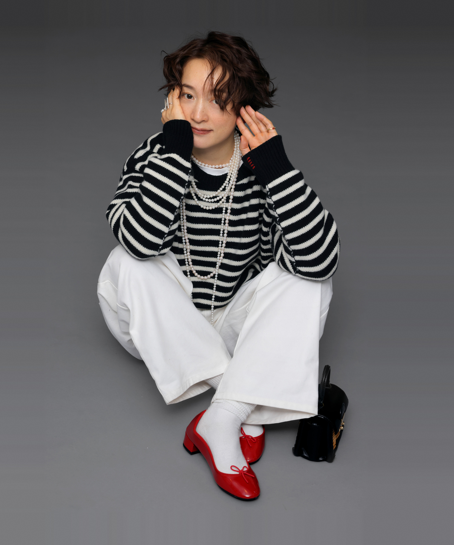 EXTRA FINE LAMBSWOOL SWEATER with MIYAKO TAKAYAMA