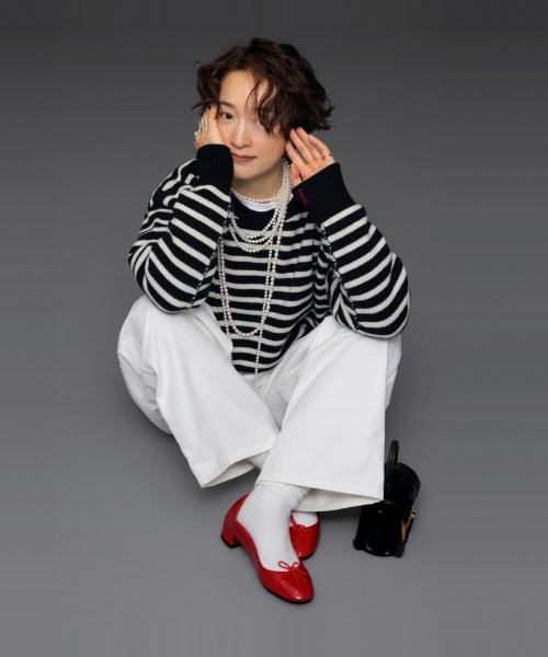 EXTRA FINE LAMBSWOOL SWEATER with MIYAKO TAKAYAMA