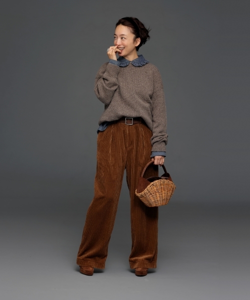 EXTRA FINE LAMBSWOOL SWEATER with MIYAKO TAKAYAMA