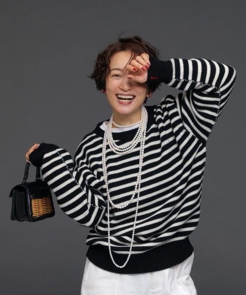 EXTRA FINE LAMBSWOOL SWEATER with MIYAKO TAKAYAMA