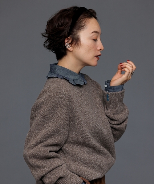 EXTRA FINE LAMBSWOOL SWEATER with MIYAKO TAKAYAMA