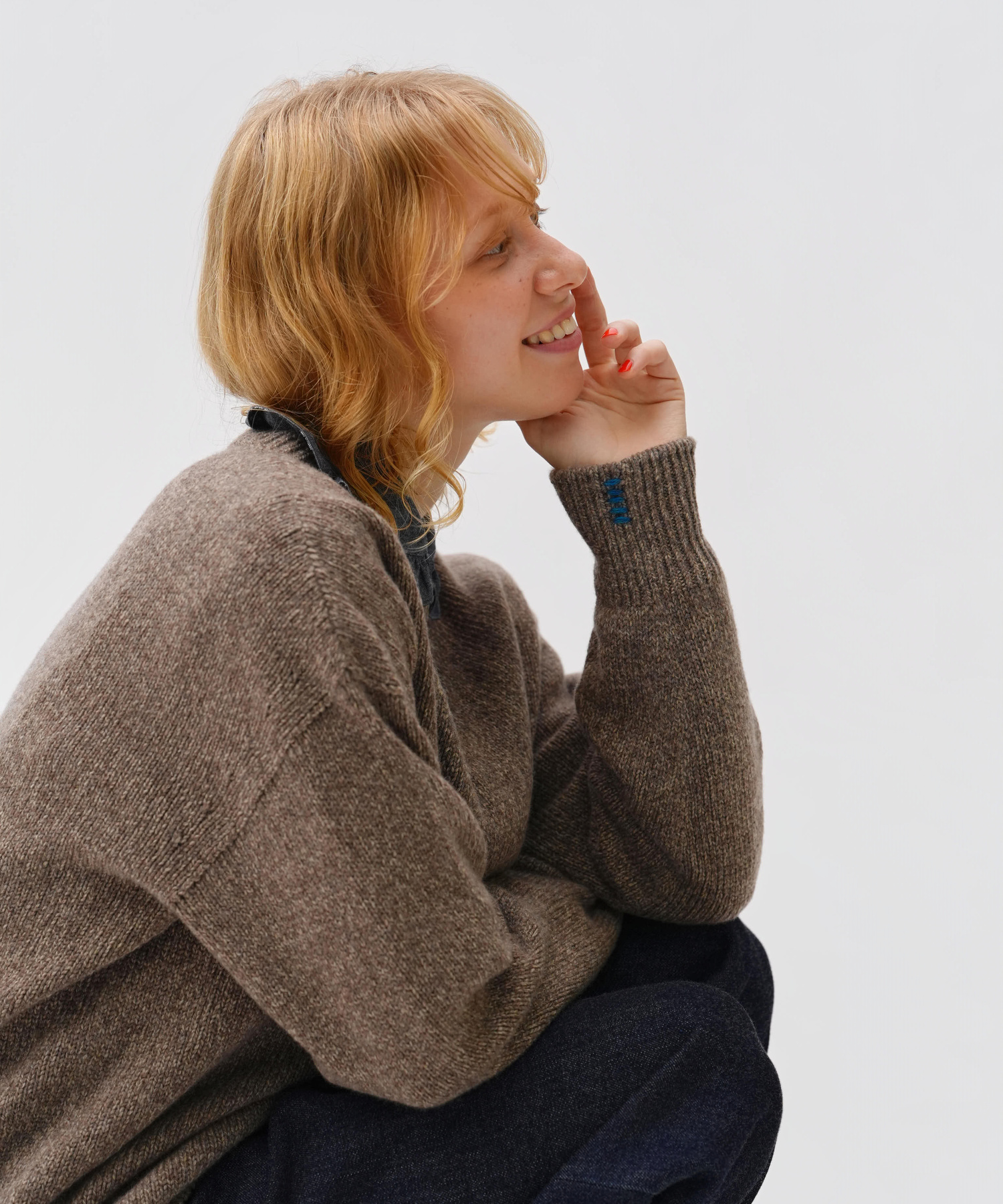 EXTRA FINE LAMBSWOOL SWEATER with MIYAKO TAKAYAMA